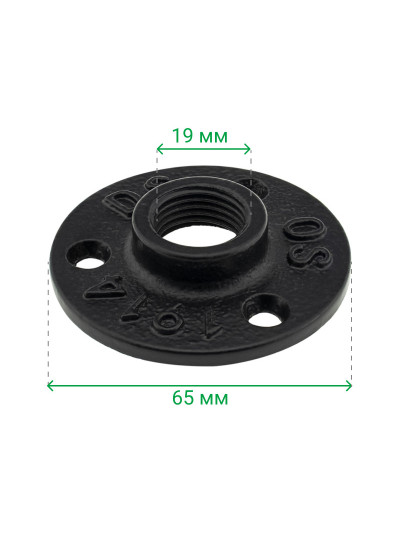 Фланець для труби D19 Чорний  - 1 2