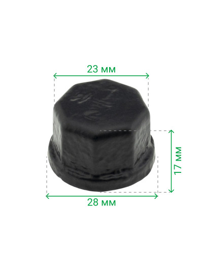 Заглушка для трубы D19 Черная  - 1 2