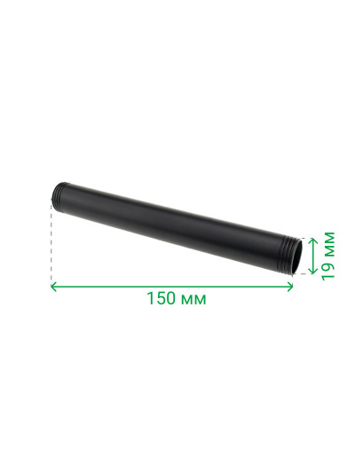 Труба D19 завдовжки 150 мм Чорна  - 1 2