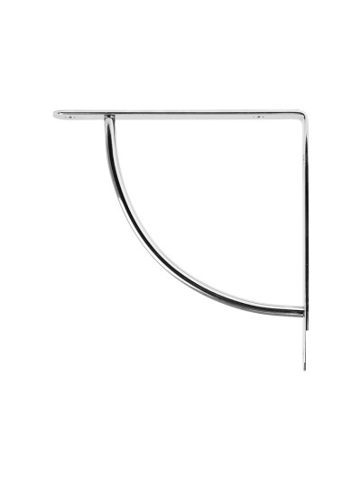 Консоль металлическая для полочки 222х222 выпуклая Хром  - 1
