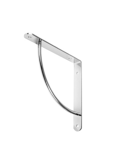 Консоль металева для полиці 222х222 опукла Хром  - 1 2