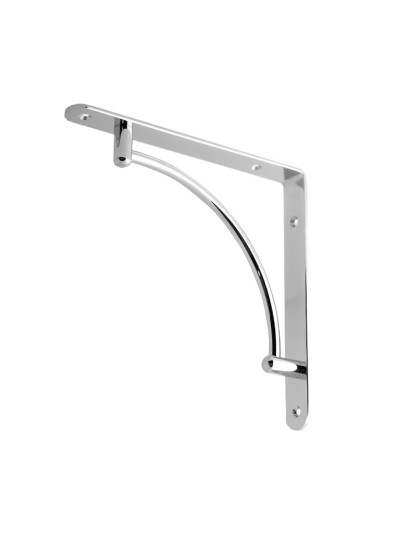 Консоль металлическая для полки из ДСП вогнута Хром  - 1