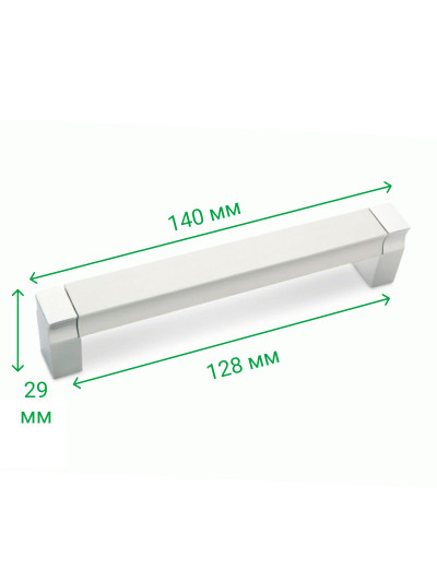 Ручка для меблів скоба 128 мм Алюміній-Хром 08-C00-04 MebTech - 1 2