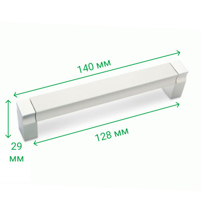 Ручка для мебели скоба 128 мм Алюминий-Хром 08-C00-04 MebTech - 2