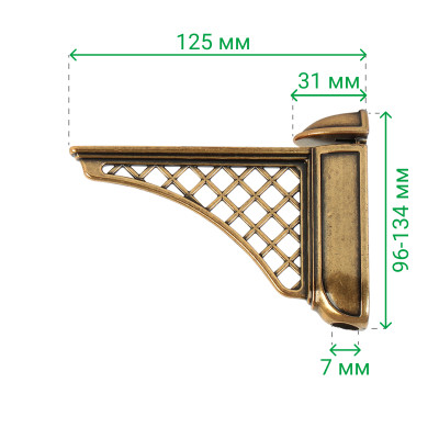 Держатель ДСП полки Bosetti Marella 125х96 мм Золото 42431Z125  - 3