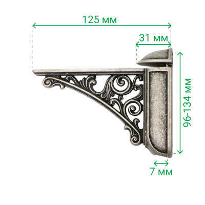 Держатель полки Bosetti Marella 125х96 мм Серебро 42430Z125  - 3