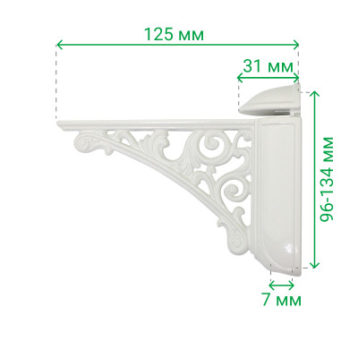 Держатель полки Bosetti Marella 125х96 мм Белый 42430Z125  - 3