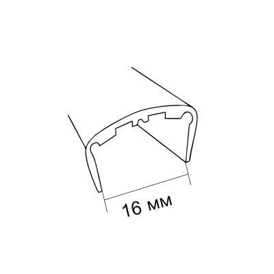 Профиль торцевой жесткий С-16 под плиту Белый 2600мм MebTech - 3