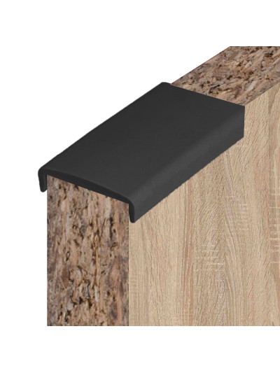 Профиль торцевой для ДСП С-16 жесткий Черный 2600мм MebTech - 1 2