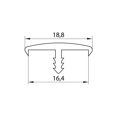 Профиль торцевой гибкий T-16 под плиту Белый MebTech - 3