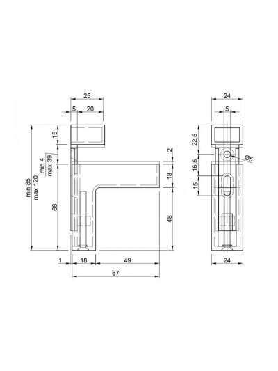 Держатель для стеклянной полочки Браш ПК-9  - 1 2