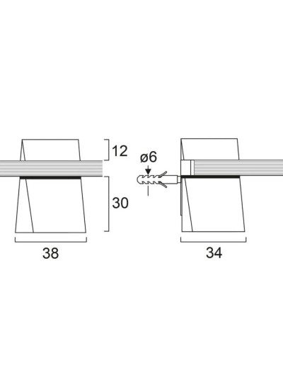 Держатель для стеклянных полок 442 МСС 4-16мм Алюминий  - 1 2