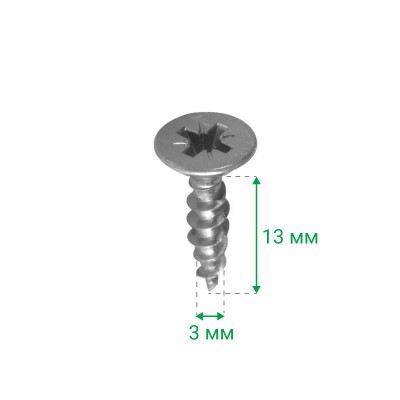 Шуруп із потайною головкою 3х13 мм 1000 шт  - 2
