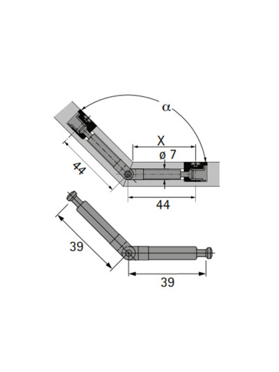 Болт под минификс Hettich шарнирный D 860 39/39  - 1 2