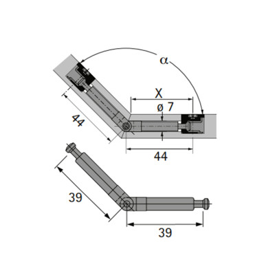 Болт под минификс Hettich шарнирный D 860 39/39  - 2