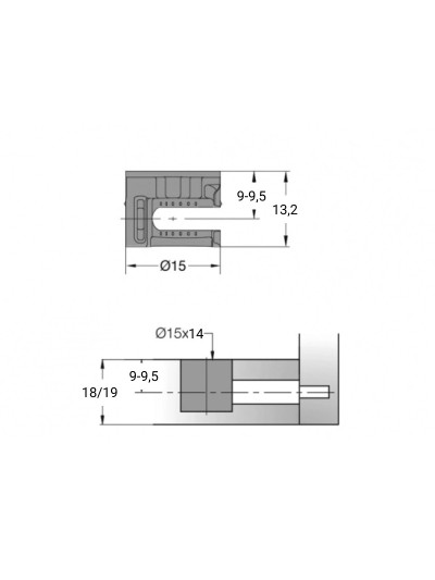 Корпус мініфікс Titus для ДСП 18-19 мм з буртом  - 1 2