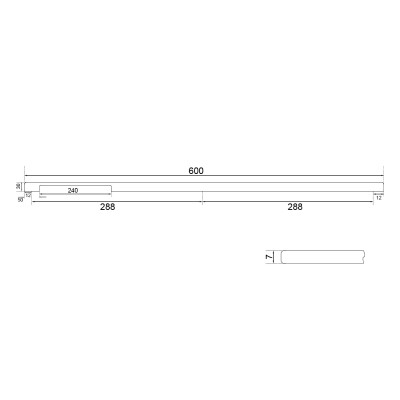 Мебельная ручка скоба DL 45/600 BLK Черный Мат MebTech - 4