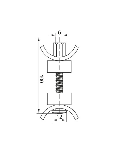 Стяжка для стільниць металева L100  - 1 2