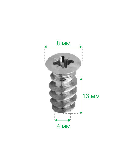 Еврошуруп с потайной головкой 6х13мм  - 1 2
