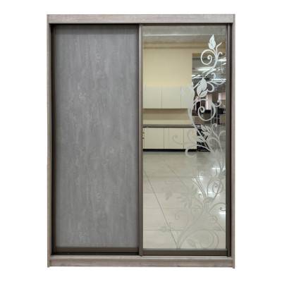 Шафа-купе в спальню 1600х2300х620 Дзеркало + Бетон MebTech - 1