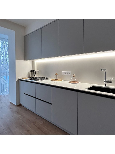 Инстаграмная серая кухня из премиальных материалов  - 1 2