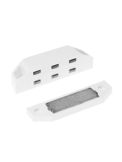 Клямка магнітна велика Біла  - 1