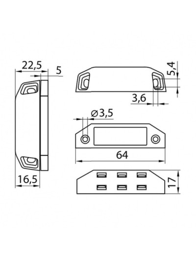 Клямка магнітна велика Біла  - 1 2