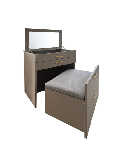 Комод-трансформер для прикрас та косметики 3в1 Глиняно сірий MebTech - 1 2