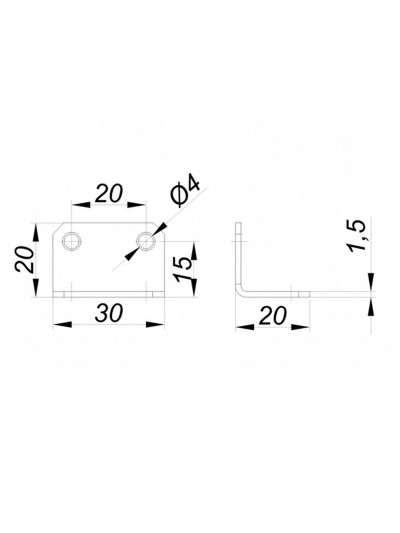 Кутник меблевий 20x20x30 мм  - 2 2