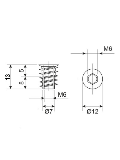 Муфта М6 для меблевої ніжки регульована  - 2 2