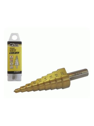 Сверло ступенчатое по металлу 4-20мм  - 1 2