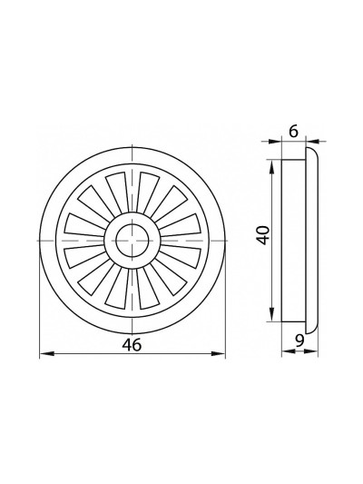 Заглушка вентиляційна D40мм Біла  - 1 2