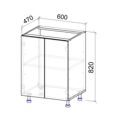 2К Тумба нижня на 2дв 470х600х820 мм MebTech - 11