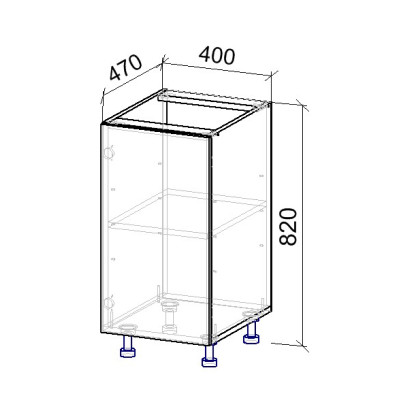 1К Тумба нижняя на 1дв 470х400х820 мм MebTech - 11