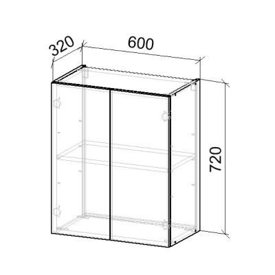 13К Шафа верхня на 2дв 600х320х720 мм MebTech - 11