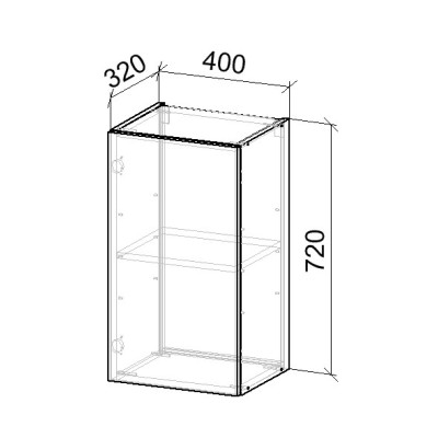 12К Шкаф верхний на 1дв 400х320х720 мм MebTech - 14
