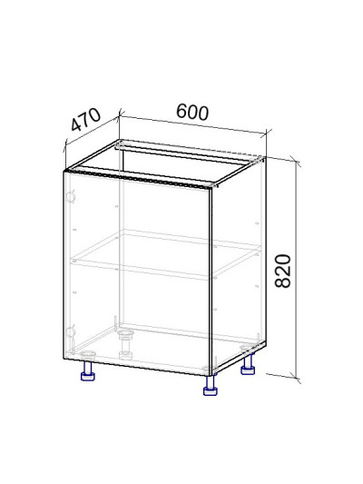 1.3К Тумба нижняя на 1дв 470х600х820 мм  - 8 2