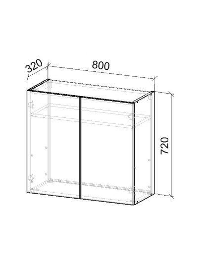 19.2К Шафа верхня під сушку 800х320х720 мм  - 8 2