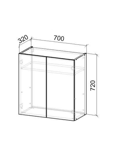 19.1К Шкаф верхний под сушку 700х320х720 мм  - 8 2