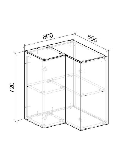 21К Шафа верхня кутова 600х600х720 мм  - 8 2