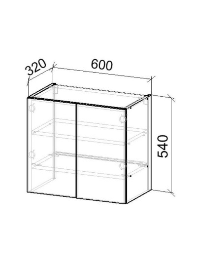 15К Шафа верхня під витяжку 600х320х540 мм  - 8 2