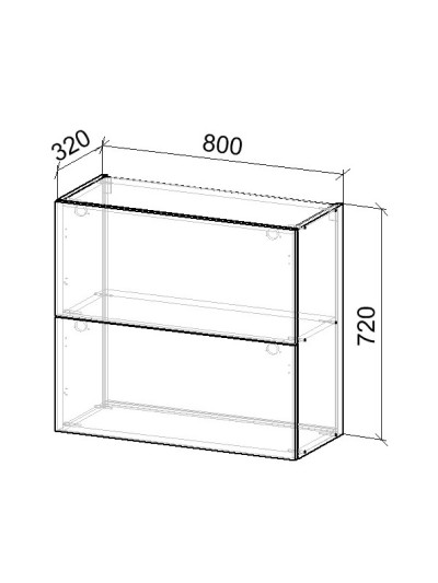 14.3К Шкаф верхний на газлифтах 800х320х720 мм  - 8 2