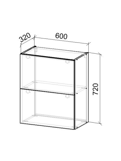 14.1К Шафа верхня на газліфтах 600х320х720 мм  - 8 2