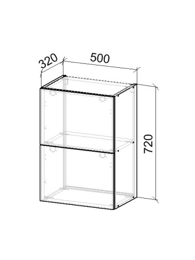 14К Шафа верхня на газліфтах 500х320х720 мм  - 8 2