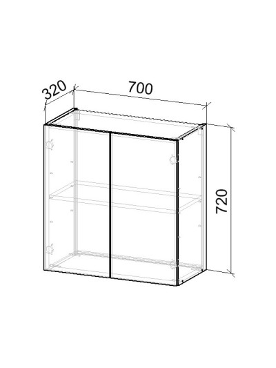 13.1К Шафа верхня на 2дв 700х320х720 мм  - 8 2