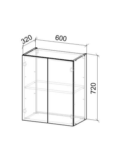 13К Шафа верхня на 2дв 600х320х720 мм  - 8 2