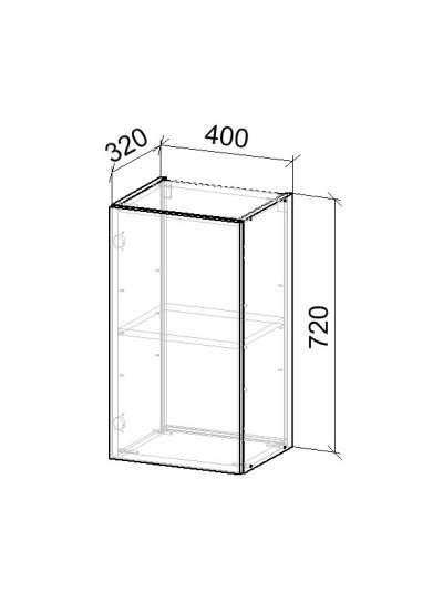 12К Шкаф верхний на 1дв 400х320х720 мм  - 8 2