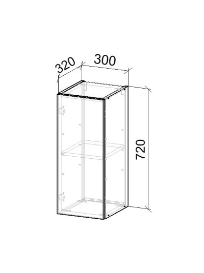 12.2К Шафа верхня на 1дв 300х320х720 мм  - 8 2