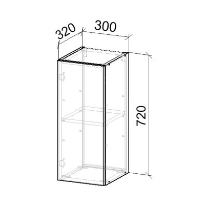 12.2К Шафа верхня на 1дв 300х320х720 мм  - 9