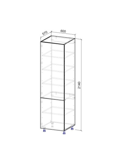 18.1К Пенал з полицями 2дв 570х600х2140 мм  - 8 2
